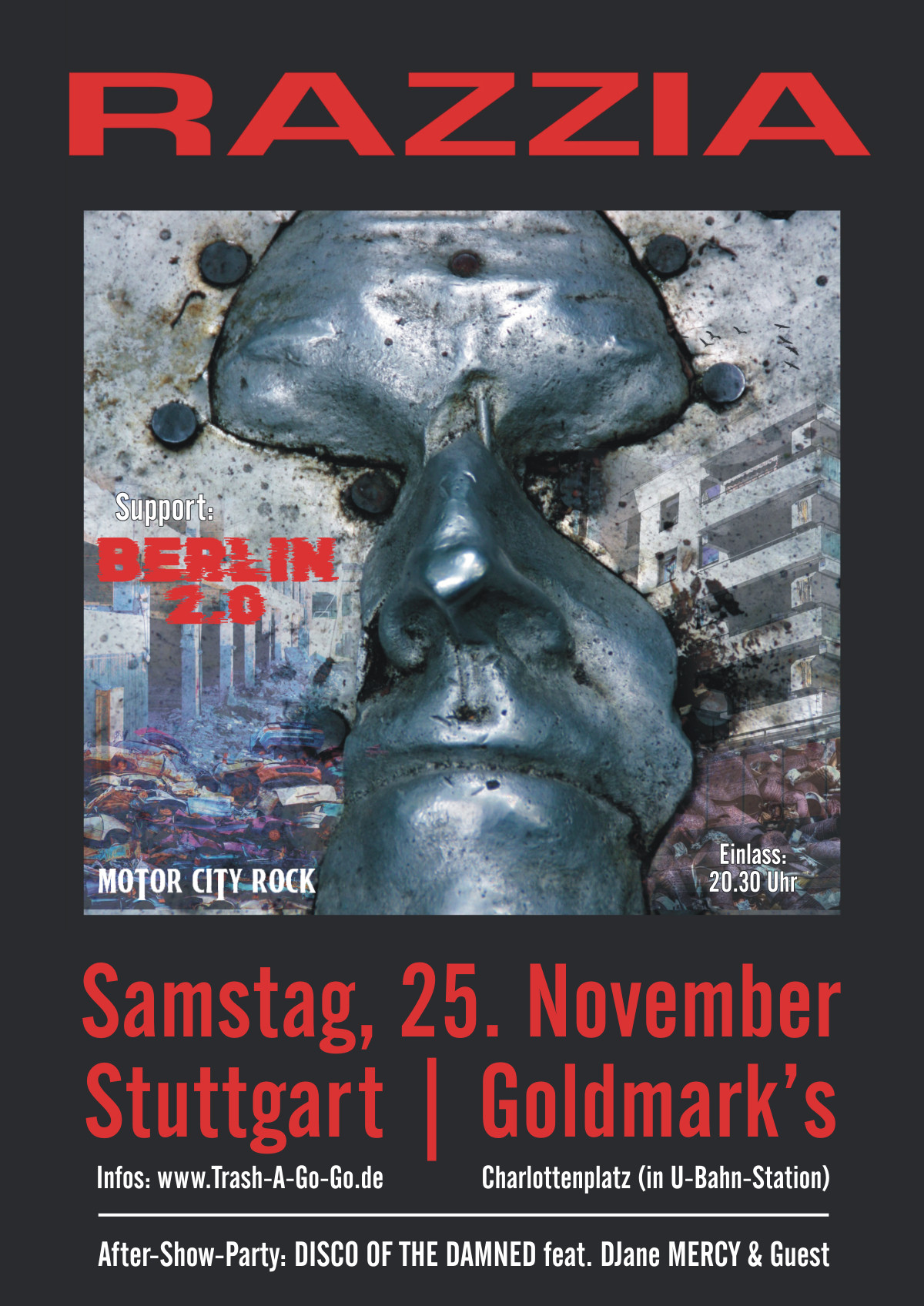 RAZZIA | Support: BERLIN 2.0 · Samstag, 25.11.2023 · Goldmark's