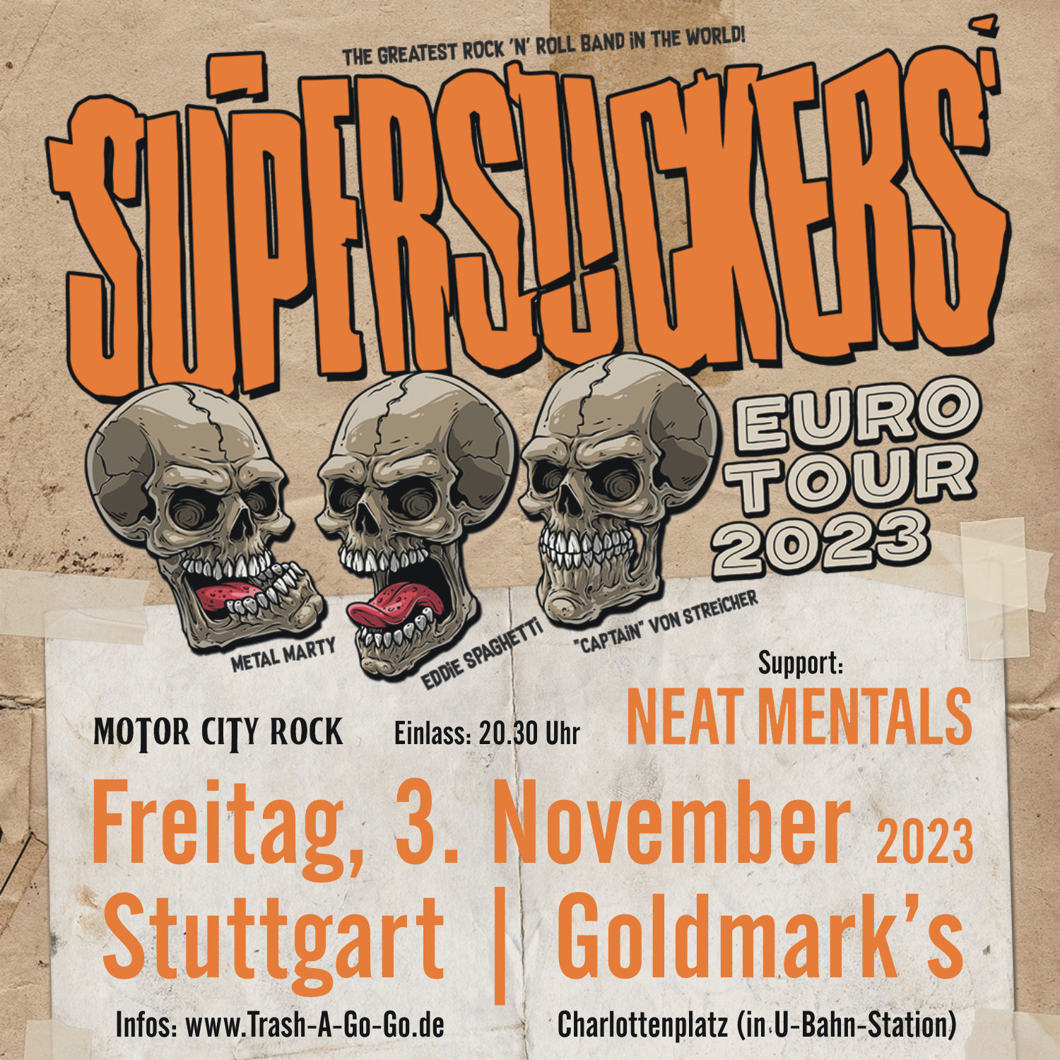 SUPERSUCKERS | Support: NEAT MENTALS · Freitag, 03.11.2023 · Goldmark's