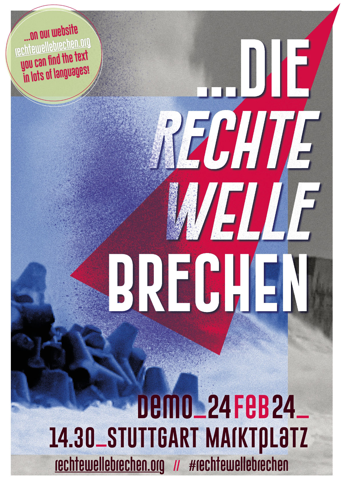 Die Rechte Welle brechen! Demo am Samstag, 24. Februar 2024 auf dem Stuttgarter Marktplatz